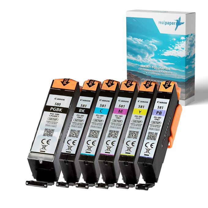 realpaper Fotopapier im Set mit PGI-580 / CLI-581 Patronen
